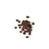 A pile of coffee beans on top of a white surface.
